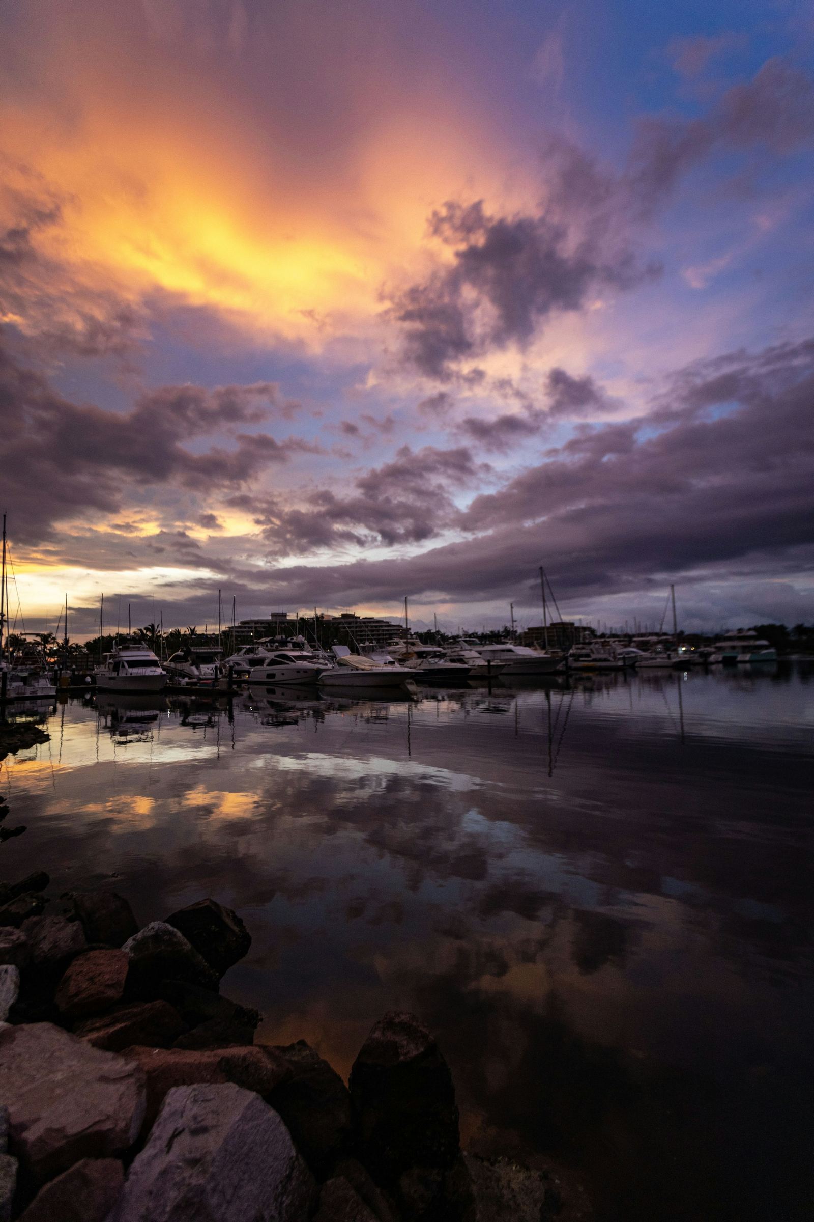 Sailboats at sunset in Marina del Rey